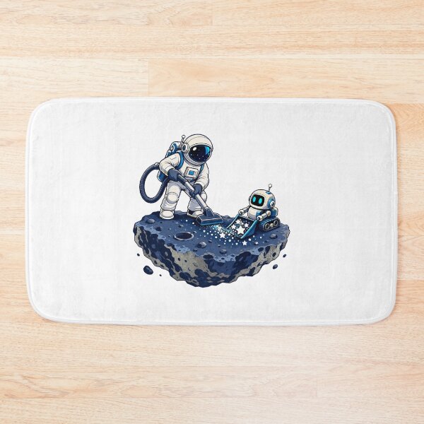 Item preview, Astronaut Vacuuming Stars Retro Space Cleaner Illustration designed and sold by AMICO77.