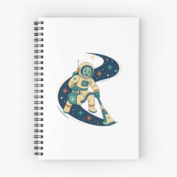 Item preview, Astronaut Vacuuming Stars Retro Space Cleaner Illustration designed and sold by AMICO77.