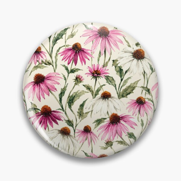 Item preview, Echinacea Coneflower Prairie Watercolor Seamless Pattern designed and sold by Inkworksbyshery.