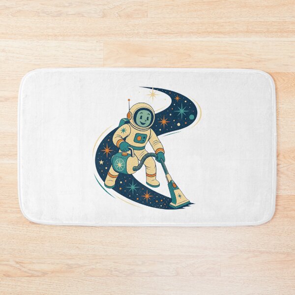 Item preview, Astronaut Vacuuming Stars Retro Space Cleaner Illustration designed and sold by AMICO77.
