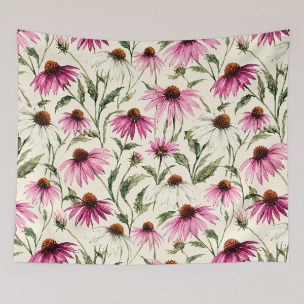 Item preview, Echinacea Coneflower Prairie Watercolor Seamless Pattern designed and sold by Inkworksbyshery.