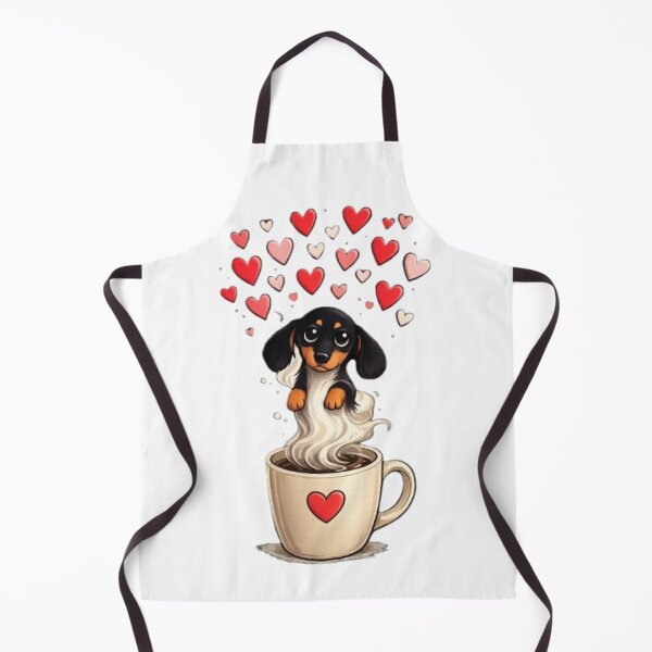 Item preview, Copy of Cute Dachshund Puppy with Valentine and Cup Of Coffee designed and sold by Petsthetic.