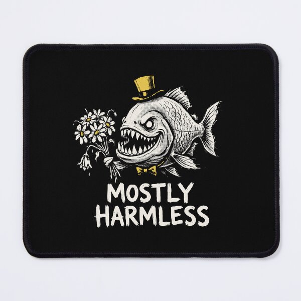 Item preview, Mostly Harmless Piranha Top Hat Grunge Dark Humor Art designed and sold by cabana.space.