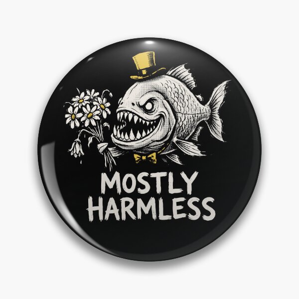 Item preview, Mostly Harmless Piranha Top Hat Grunge Dark Humor Art designed and sold by cabana.space.