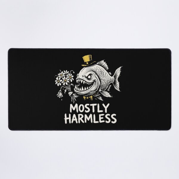 Item preview, Mostly Harmless Piranha Top Hat Grunge Dark Humor Art designed and sold by cabana.space.