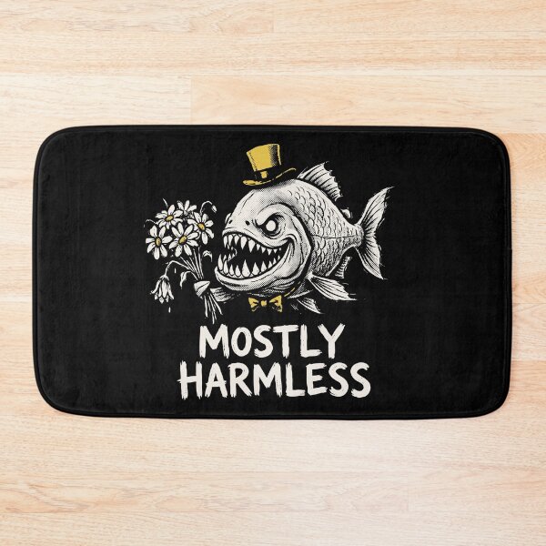 Item preview, Mostly Harmless Piranha Top Hat Grunge Dark Humor Art designed and sold by cabana.space.