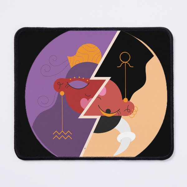 Item preview, Aquarius Split Face Zodiac Art – Astrology Star Sign Illustration designed and sold by BuckaBaby.