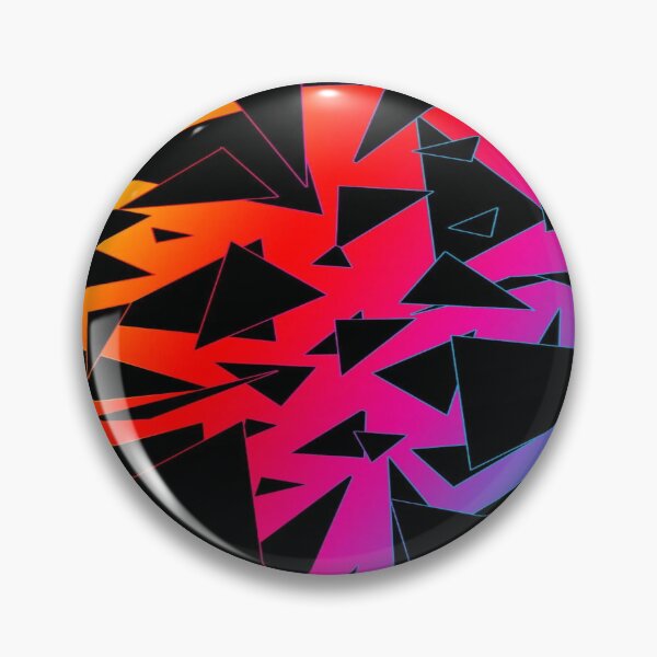 Item preview, Geometric Neon Triangles - Abstract Gradient Rainbow Pattern on Black Background designed and sold by RAYBIL.