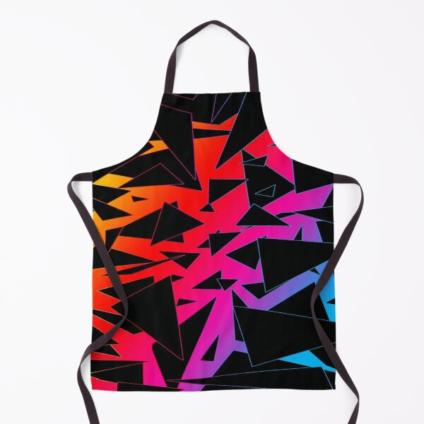 Item preview, Geometric Neon Triangles - Abstract Gradient Rainbow Pattern on Black Background designed and sold by RAYBIL.