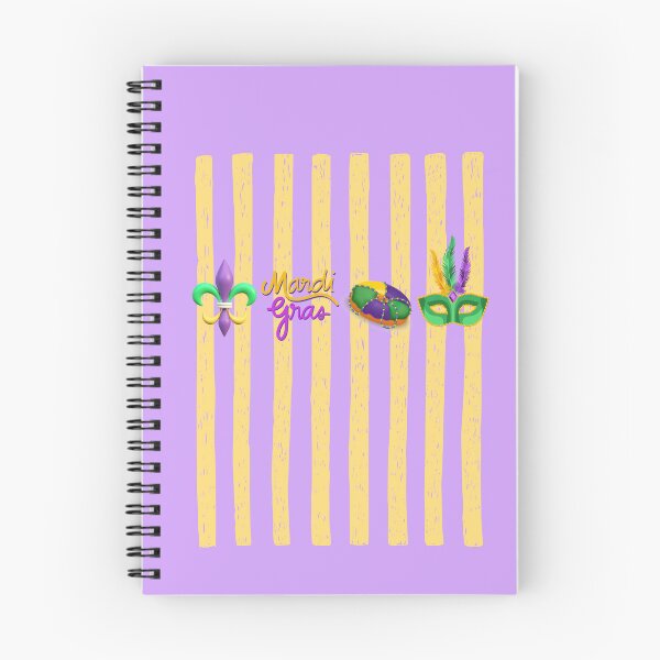 Item preview, Happy Mardi Gras Yellow Stripes Icons Fat Tuesday New Orleans King Cake designed and sold by JaymeOctober.