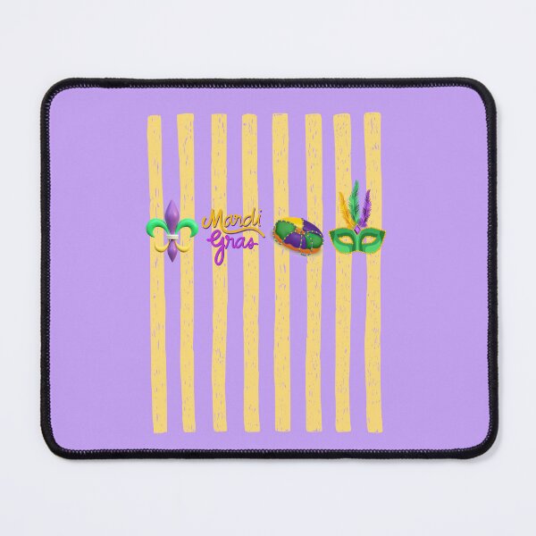 Item preview, Happy Mardi Gras Yellow Stripes Icons Fat Tuesday New Orleans King Cake designed and sold by JaymeOctober.