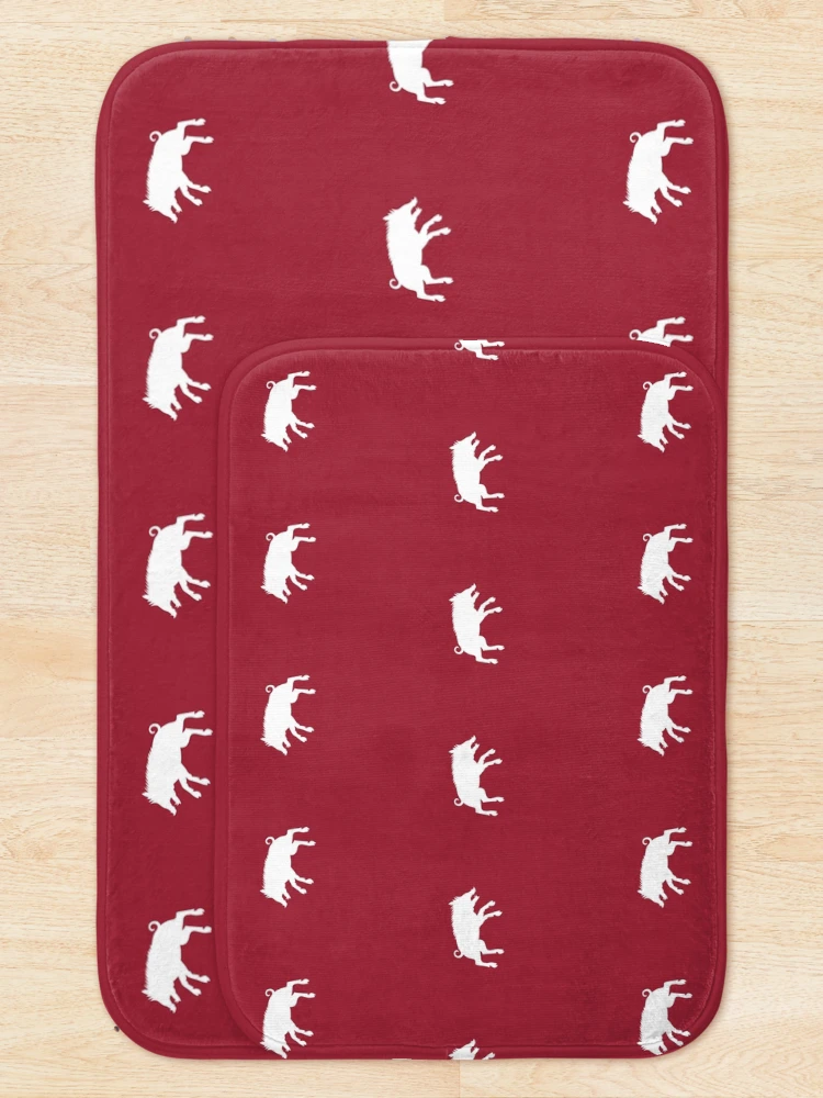Thumbnail 5 of 6, Bath Mat, White Razorback designed and sold by HalamoDesigns.