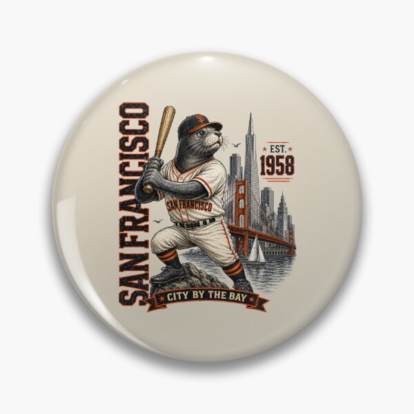 Item preview, Vintage San Francisco Baseball Seal, City By The Bay Retro Baseball T Shirt, Historic Bay Area Sports Art designed and sold by GhostDawgs.