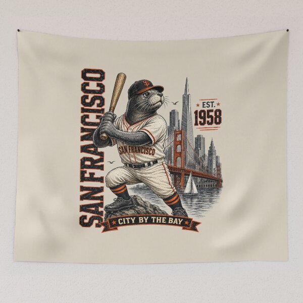 Item preview, Vintage San Francisco Baseball Seal, City By The Bay Retro Baseball T Shirt, Historic Bay Area Sports Art designed and sold by GhostDawgs.