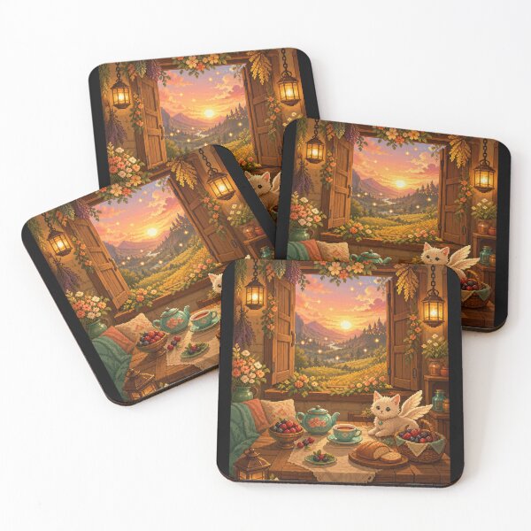 Item preview, Golden Hour Tea with a Winged Familiar  designed and sold by Sketchlegacy.