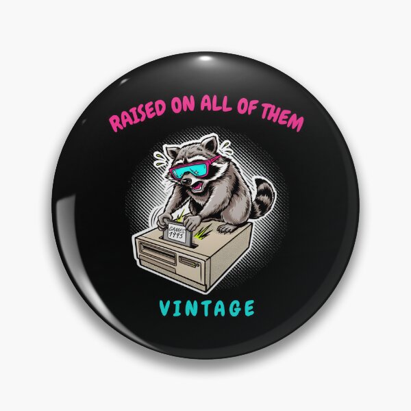 Item preview, Raised On All of Them Vintage Retro 90s Gaming Raccoon Floppy Disk designed and sold by LeSoniPapaPrint.