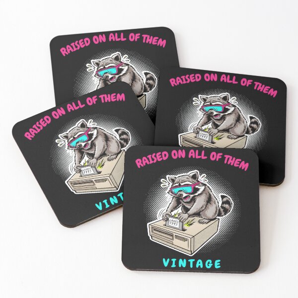 Item preview, Raised On All of Them Vintage Retro 90s Gaming Raccoon Floppy Disk designed and sold by LeSoniPapaPrint.