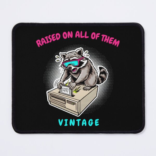 Item preview, Raised On All of Them Vintage Retro 90s Gaming Raccoon Floppy Disk designed and sold by LeSoniPapaPrint.
