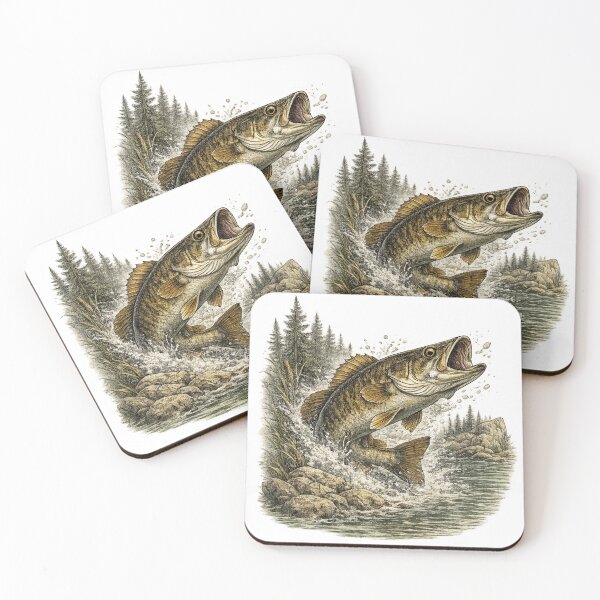 Item preview, Vintage Smallmouth Bass – Premium Freshwater Fishing Illustration designed and sold by Northbound Trail.