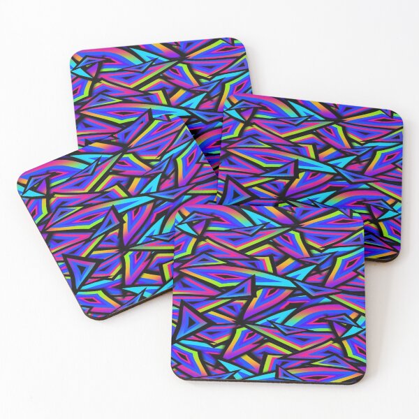 Item preview, Psychedelic Neon Triangles - Abstract Geometric Gradient Rainbow Pattern designed and sold by RAYBIL.