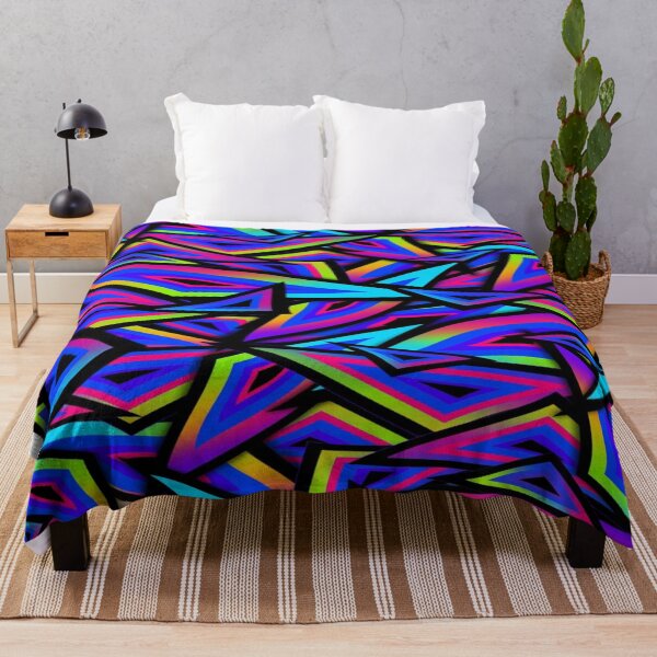 Item preview, Psychedelic Neon Triangles - Abstract Geometric Gradient Rainbow Pattern designed and sold by RAYBIL.