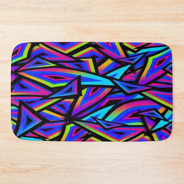 Item preview, Psychedelic Neon Triangles - Abstract Geometric Gradient Rainbow Pattern designed and sold by RAYBIL.