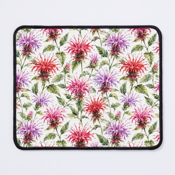 Item preview, Monarda Bee Balm Wild Watercolor Seamless Pattern designed and sold by Inkworksbyshery.