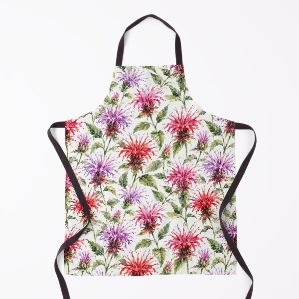 Item preview, Monarda Bee Balm Wild Watercolor Seamless Pattern designed and sold by Inkworksbyshery.