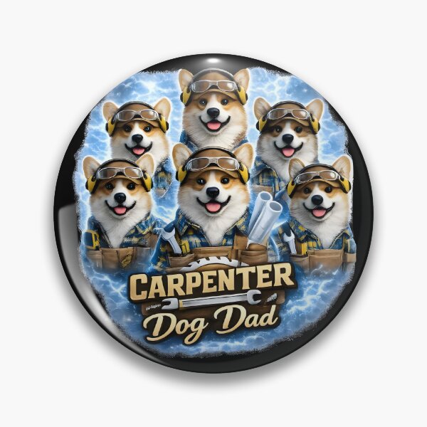 Item preview, Carpenter Dog Dad | Corgi Woodworker Funny Gift designed and sold by PixelForge11.