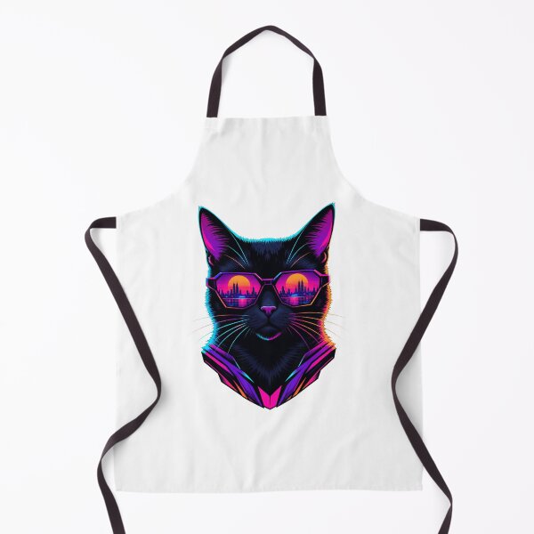 Item preview, Vaporwave Cat Neon Synthwave Retro Futuristic Artwork designed and sold by AMICO77.