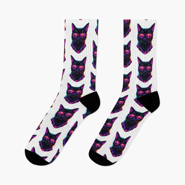 Item preview, Vaporwave Cat Neon Synthwave Retro Futuristic Artwork designed and sold by AMICO77.