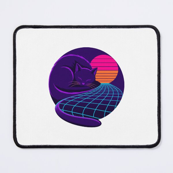 Item preview, Vaporwave Cat Neon Synthwave Retro Futuristic Artwork designed and sold by AMICO77.