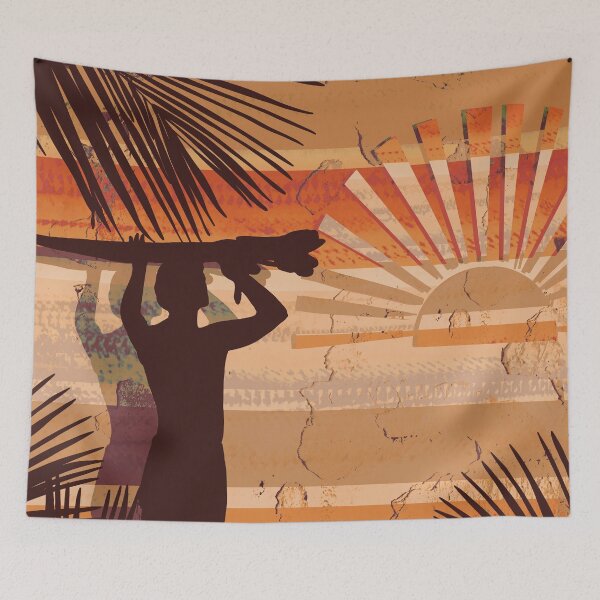 Item preview, Retro Dawn Surfer Vintage Sunset Beach Warm Fade designed and sold by Karin Taylor.