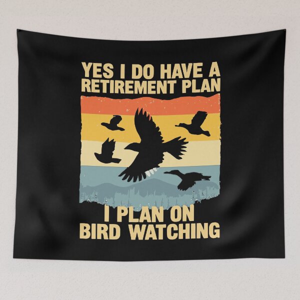 Item preview, My Retirement Plan Is Birds - Funny Bird Watching Retro Sunset Art designed and sold by BendyBeasts.