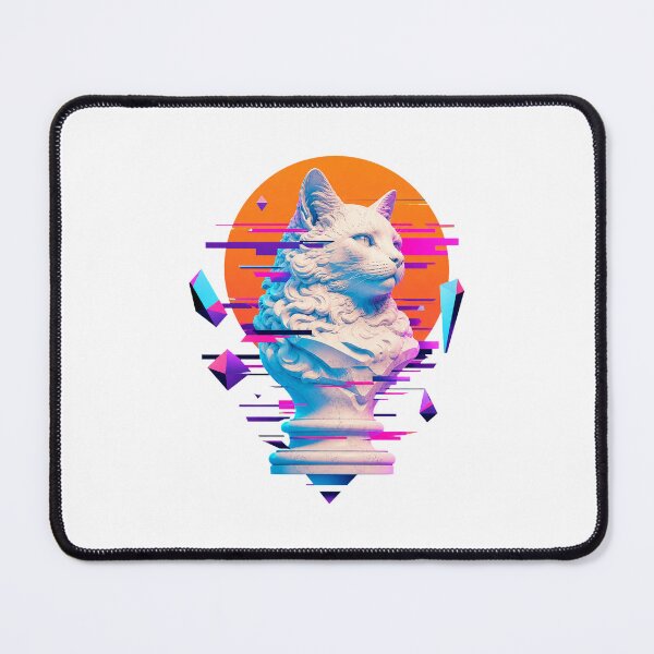 Item preview, Vaporwave Cat Neon Synthwave Retro Futuristic Artwork designed and sold by AMICO77.