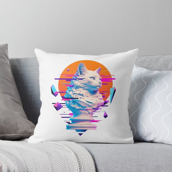 Item preview, Vaporwave Cat Neon Synthwave Retro Futuristic Artwork designed and sold by AMICO77.
