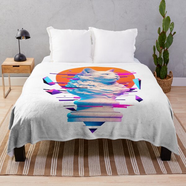 Item preview, Vaporwave Cat Neon Synthwave Retro Futuristic Artwork designed and sold by AMICO77.