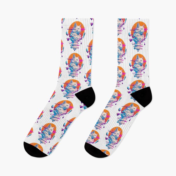Item preview, Vaporwave Cat Neon Synthwave Retro Futuristic Artwork designed and sold by AMICO77.