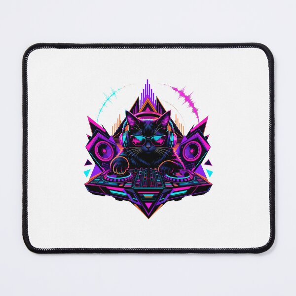Item preview, Vaporwave Cat Neon Synthwave Retro Futuristic Artwork designed and sold by AMICO77.