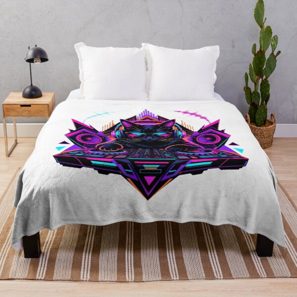 Item preview, Vaporwave Cat Neon Synthwave Retro Futuristic Artwork designed and sold by AMICO77.