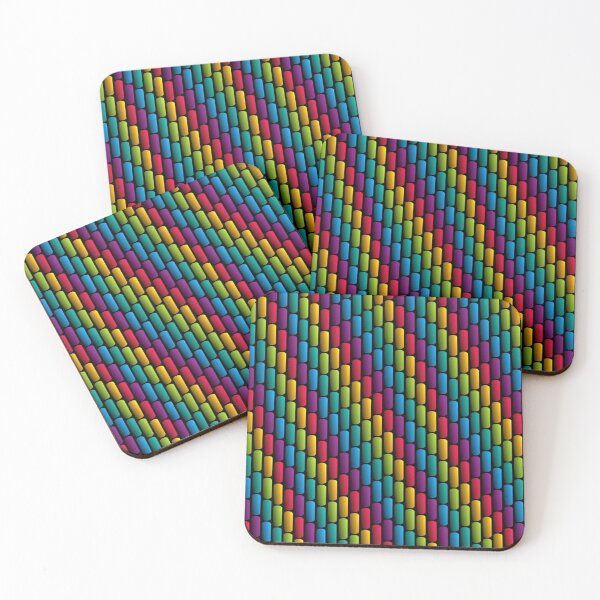 Item preview, Colorful Geometric Pattern - Rainbow Capsules on a Black Background designed and sold by RAYBIL.