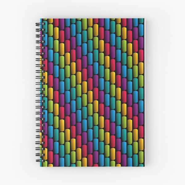 Item preview, Colorful Geometric Pattern - Rainbow Capsules on a Black Background designed and sold by RAYBIL.
