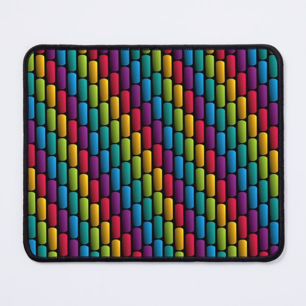 Item preview, Colorful Geometric Pattern - Rainbow Capsules on a Black Background designed and sold by RAYBIL.