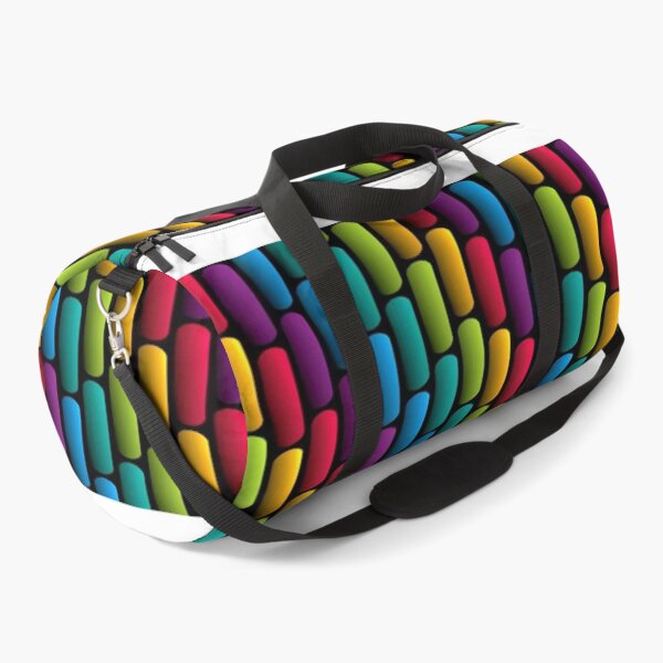 Item preview, Colorful Geometric Pattern - Rainbow Capsules on a Black Background designed and sold by RAYBIL.