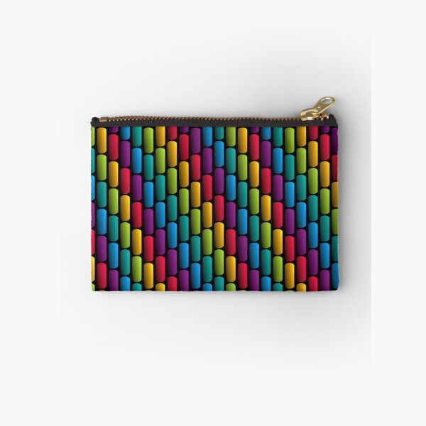 Item preview, Colorful Geometric Pattern - Rainbow Capsules on a Black Background designed and sold by RAYBIL.