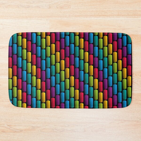 Item preview, Colorful Geometric Pattern - Rainbow Capsules on a Black Background designed and sold by RAYBIL.
