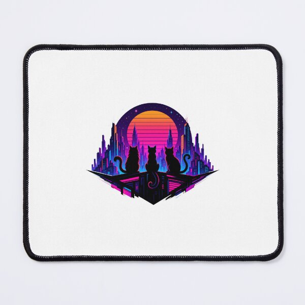 Item preview, Vaporwave Cat Neon Synthwave Retro Futuristic Artwork designed and sold by AMICO77.