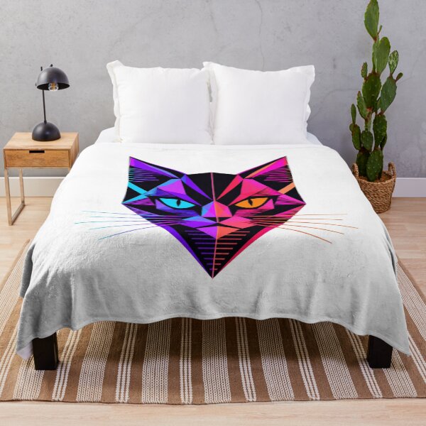 Item preview, Vaporwave Cat Neon Synthwave Retro Futuristic Artwork designed and sold by AMICO77.