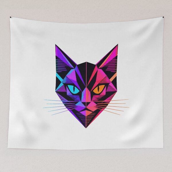 Item preview, Vaporwave Cat Neon Synthwave Retro Futuristic Artwork designed and sold by AMICO77.