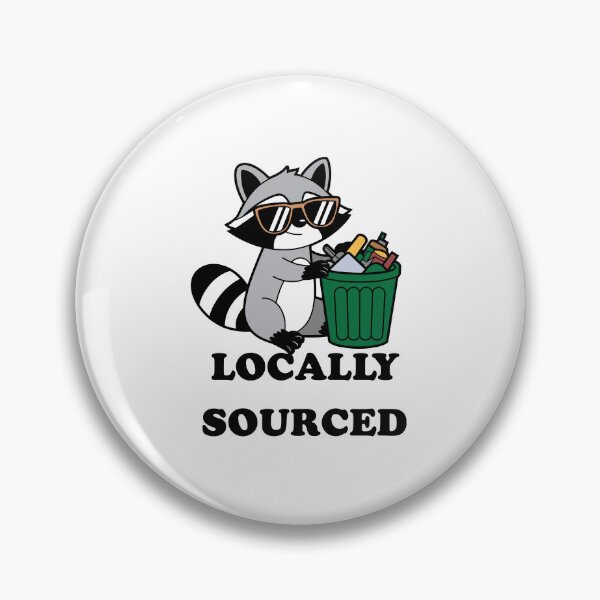 Item preview, Locally Sourced Raccoon Funny Sticker Trash Panda Gift Animal Humor Art designed and sold by SapphosWeave.
